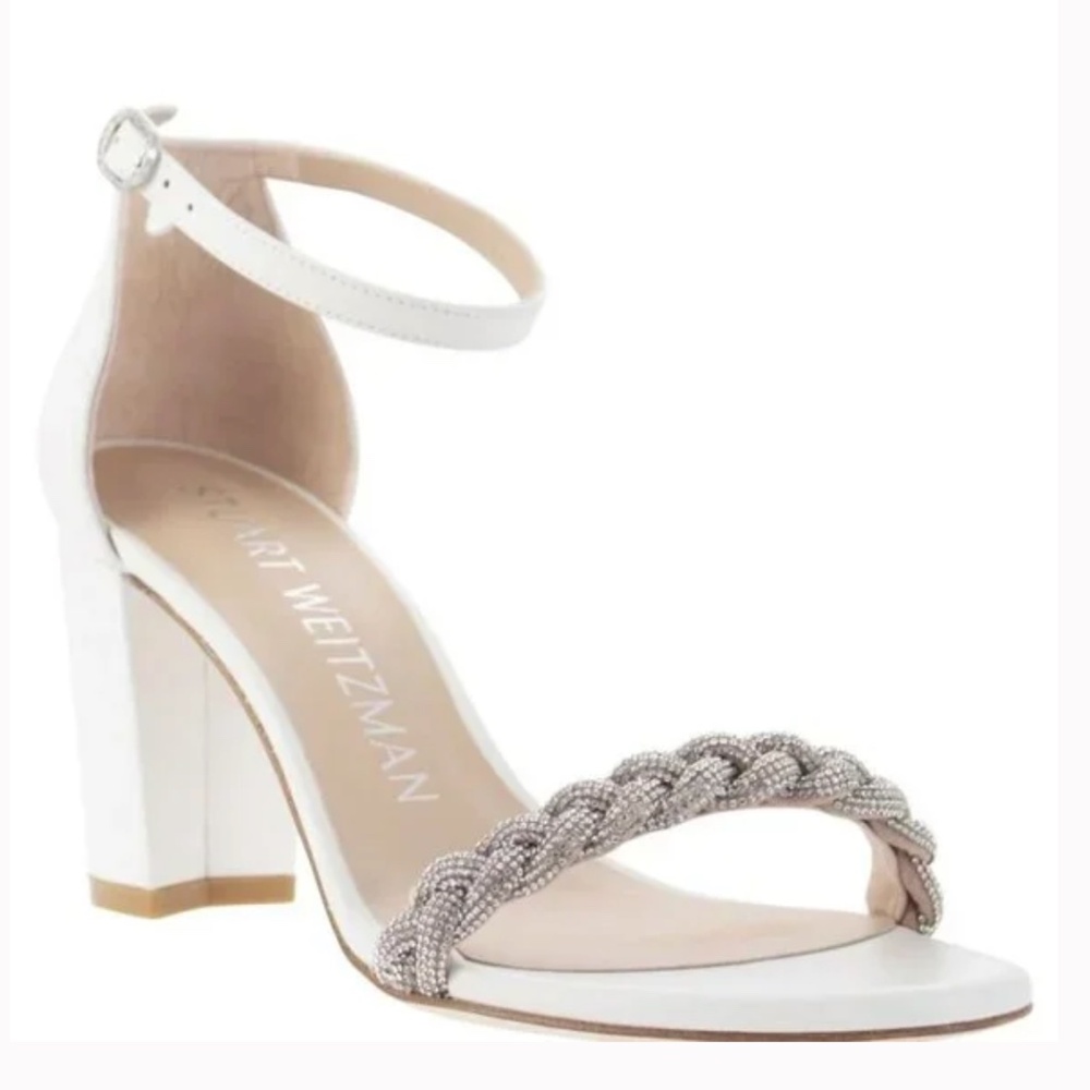 NWT Stuart Weitzman Nearlynude Highshine 80MM Sandals in White (size 6)